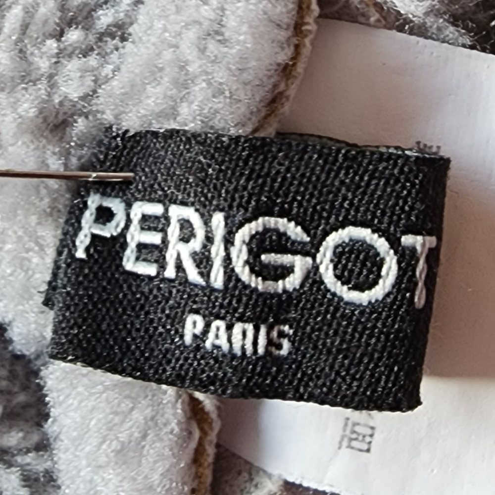 Peridot Paris Moto Style Faux Suede Grey Shearling Jacket - Picture 15 of 15